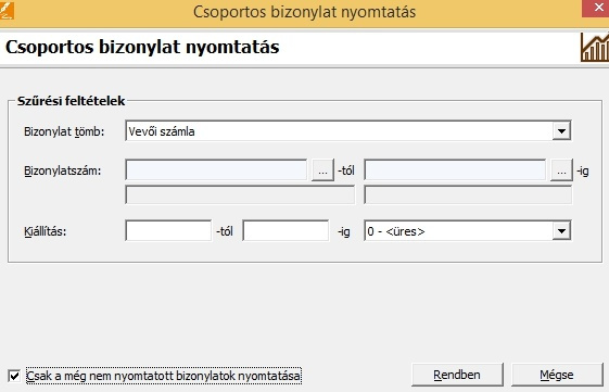 Bizonylat csoportos nyomtatása