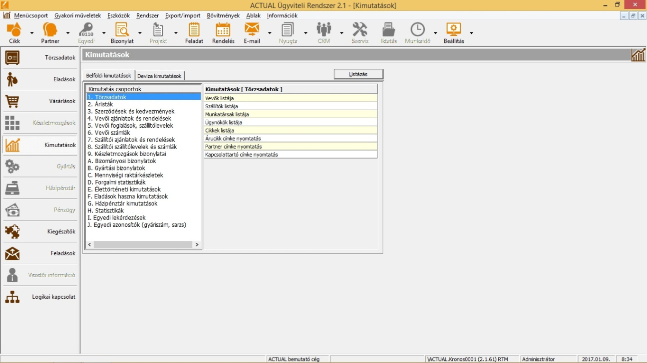 Kereskedelmi kimutatások