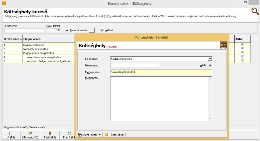 Gyűjtőkód felvitel