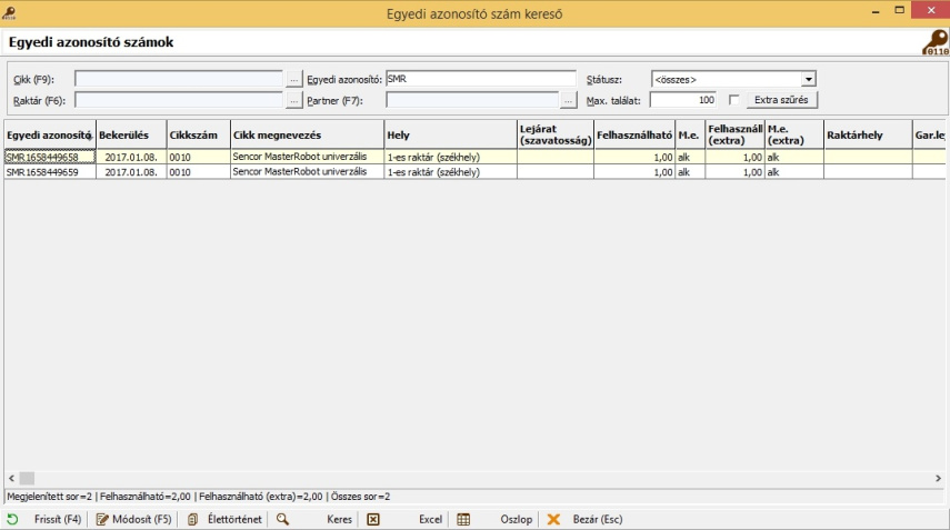 Egyedi azonosító kereső