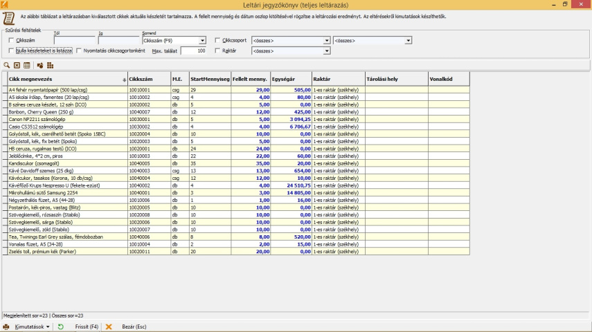 Leltári jegyzőkönyv