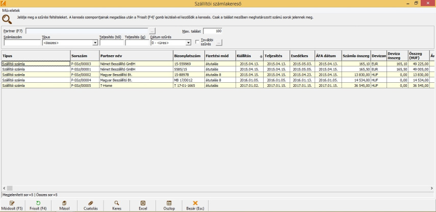 Pénzügyi számla kereső