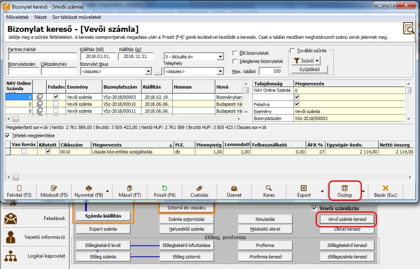 NAV online státusz megjelenítés 1